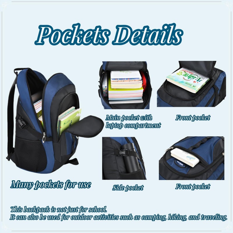VIDOSCLA Teens Elementary School Backpack Casual Day pack Students Book Bags Outdoor Travel Knapsack Bags for Boys Girls - Image 4